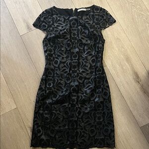 Alice + Olivia Black Lace Mini Dress